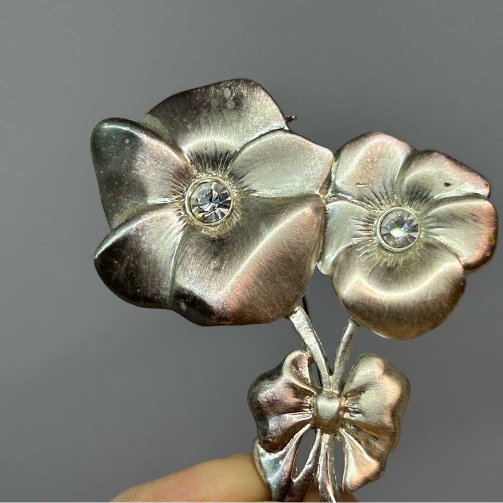 Pink Metallic Flower Pin Brooch‎ - Picture 4 of 6